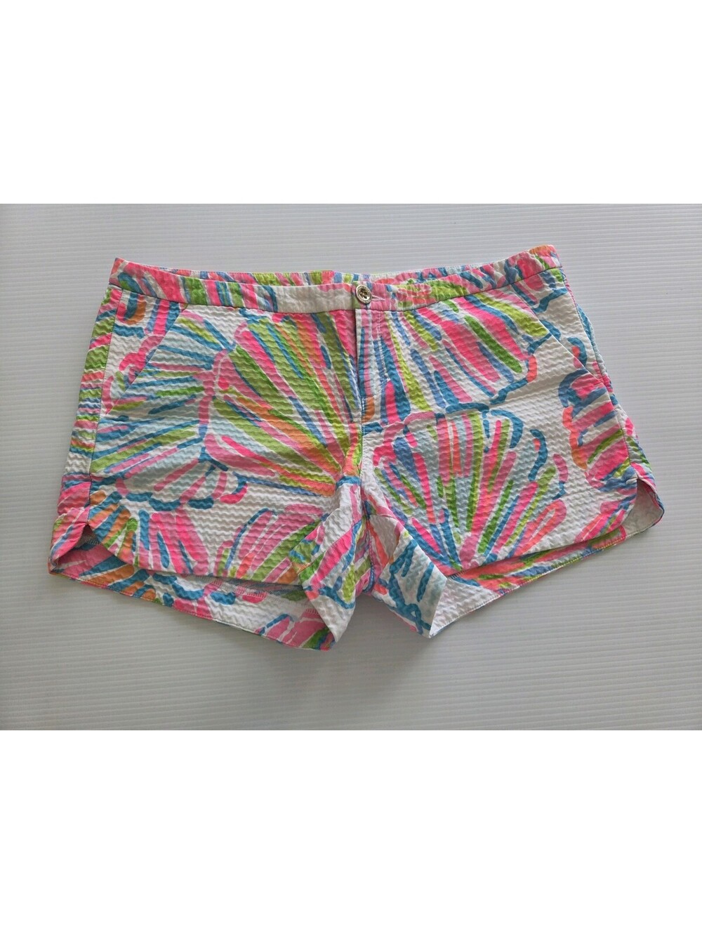 Lilly Pulitzer Women's Addie Textured Chino Shorts Size 6 Pink Shellebrate